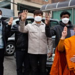 Cittadini birmani residenti in Corea del Sud protestano contro i militari