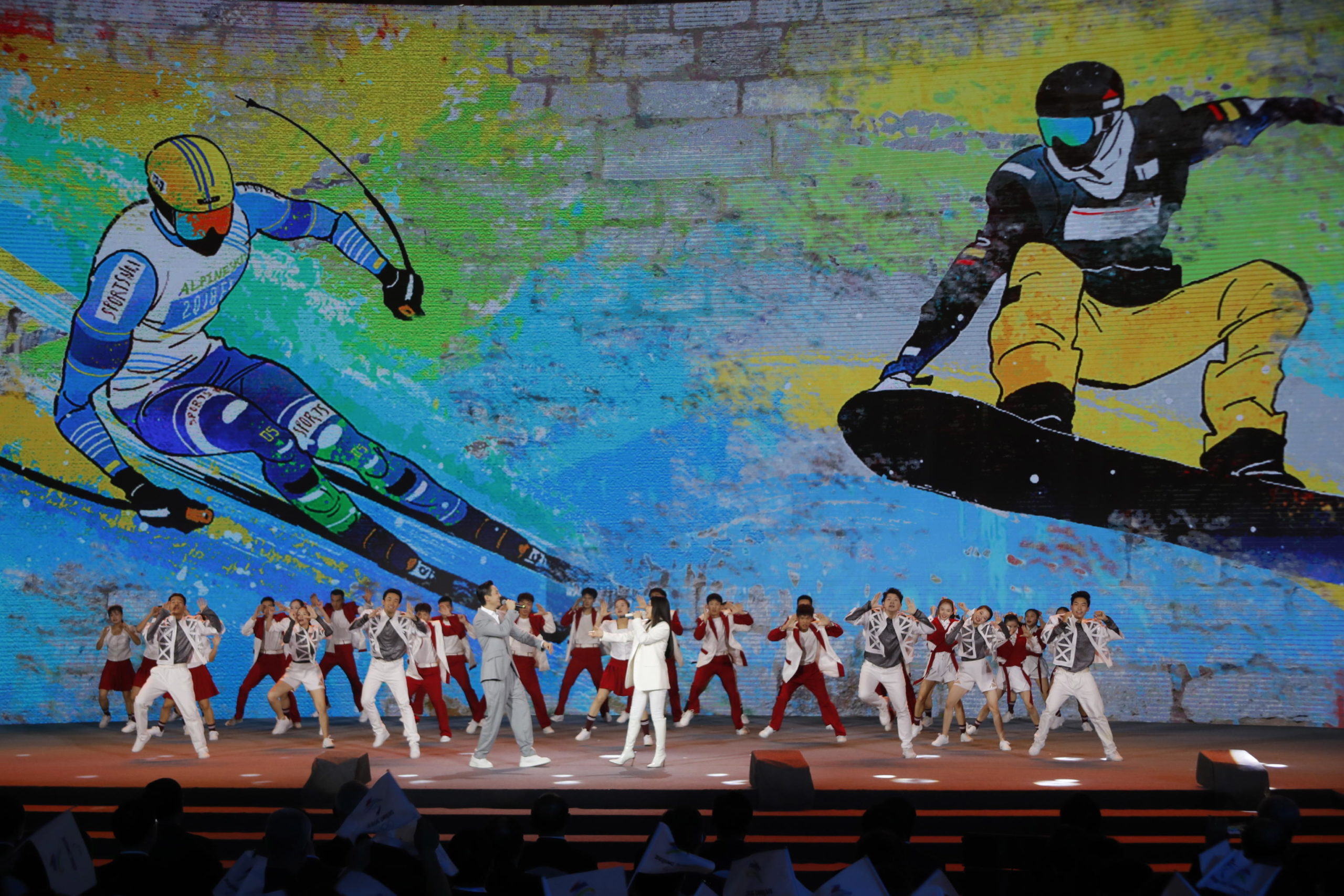 Coreografie colorate per la celebrazione delle Olimpiadi Coreografie colorate per la celebrazione delle Olimpiadi