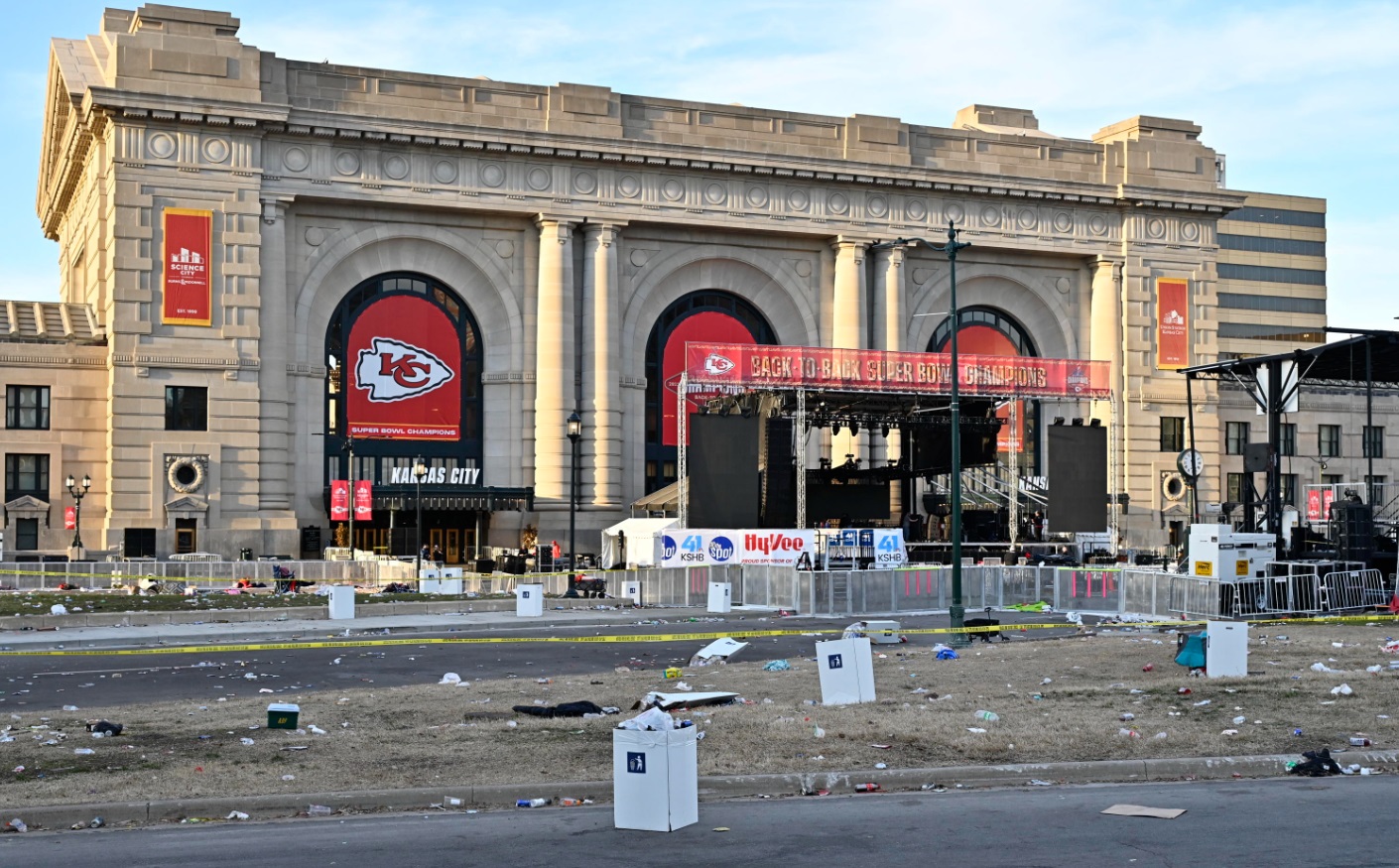 Una veduta dell'Union Station dopo l'evacuazione dell'area